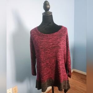 ♥️🖤 NWOT Womens Maroon Fuschia Black Top Blouse Stretchy Casual Comfortable 1X